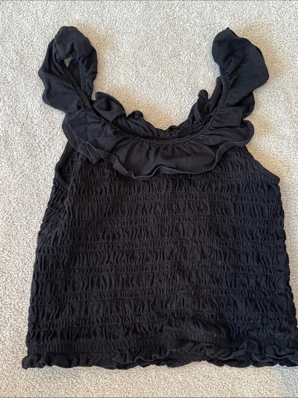 Girls Gap Kids,  Black Ruffled Smocked Tank Top